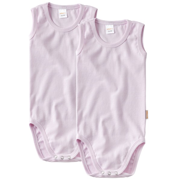 Baby Body - Kinder Body ohnearm rosa weiss Doppelpack Größe 92-134