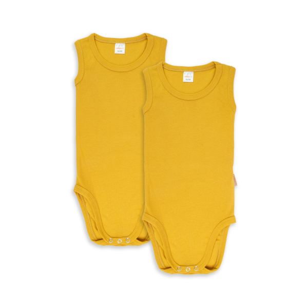 Baby Body - Kinder Body ohnearm senf Doppelpack Größe 92-134
