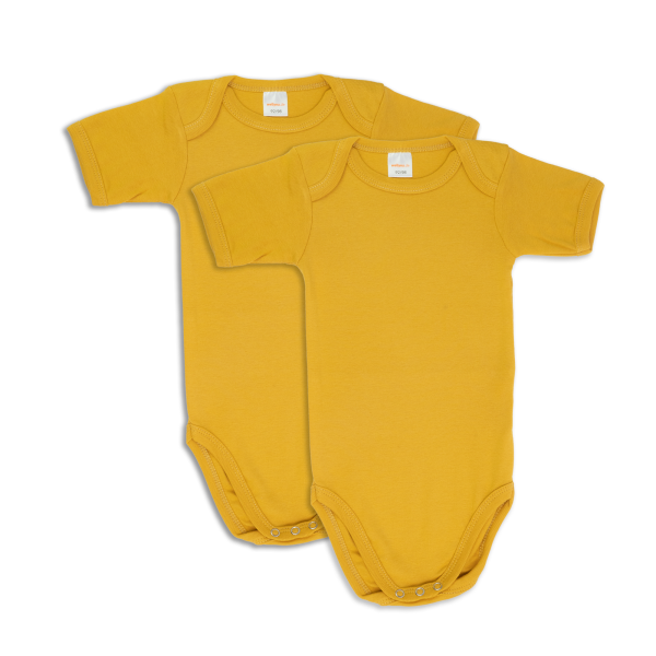 Baby Body - Kinder Body kurzarm senf Doppelpack Größe 92-134