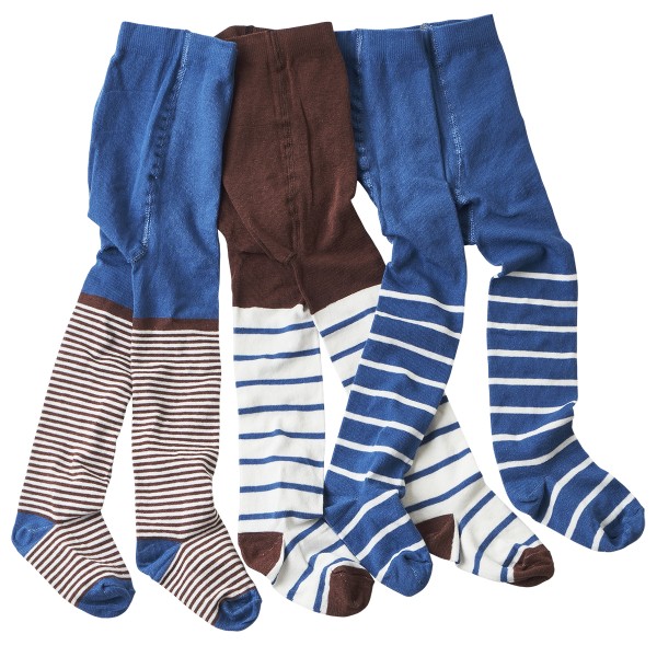 Baby- und Kinderstrumpfhosen Set für Jungen braun/weiß und blau Größe 86-146, made in Europe