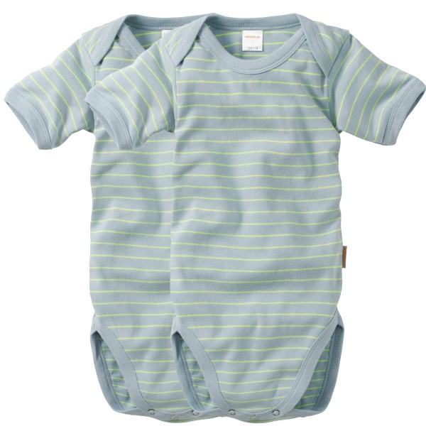 Baby Body - Kinder Body kurzarm hellblau neongelb Doppelpack Größe 50-134